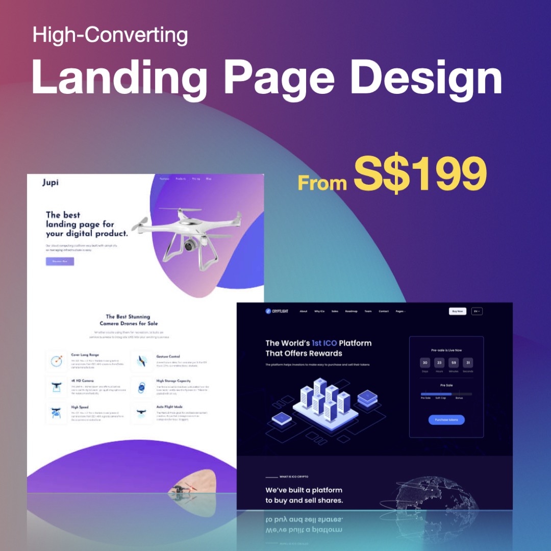 Best landing page design offer Singapore 2023