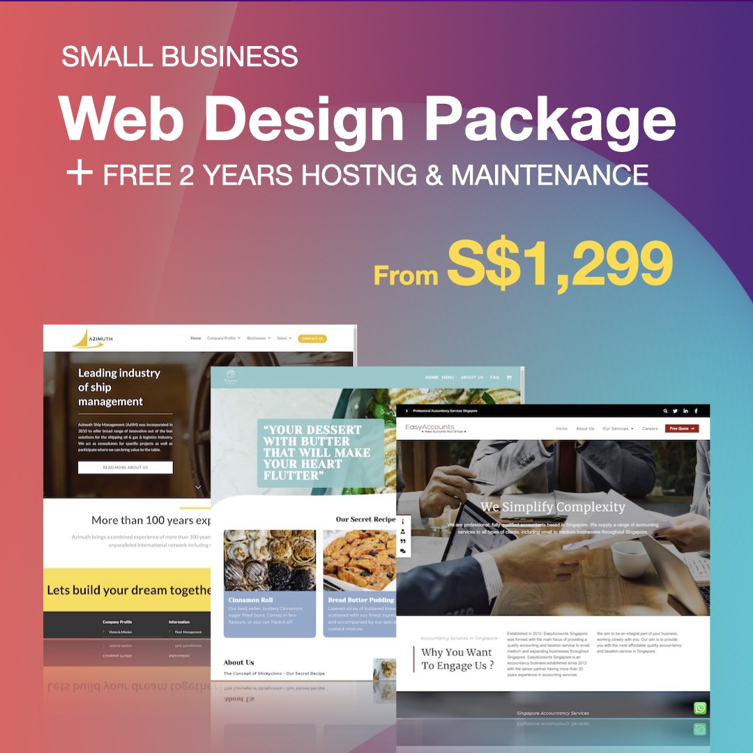 package pricing web design offer singapore 2023